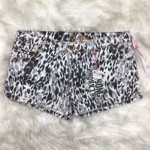 NWT Billabong Leopard Shorts Y2K 90s Animal Print Low Rise Beach Button Fly 9